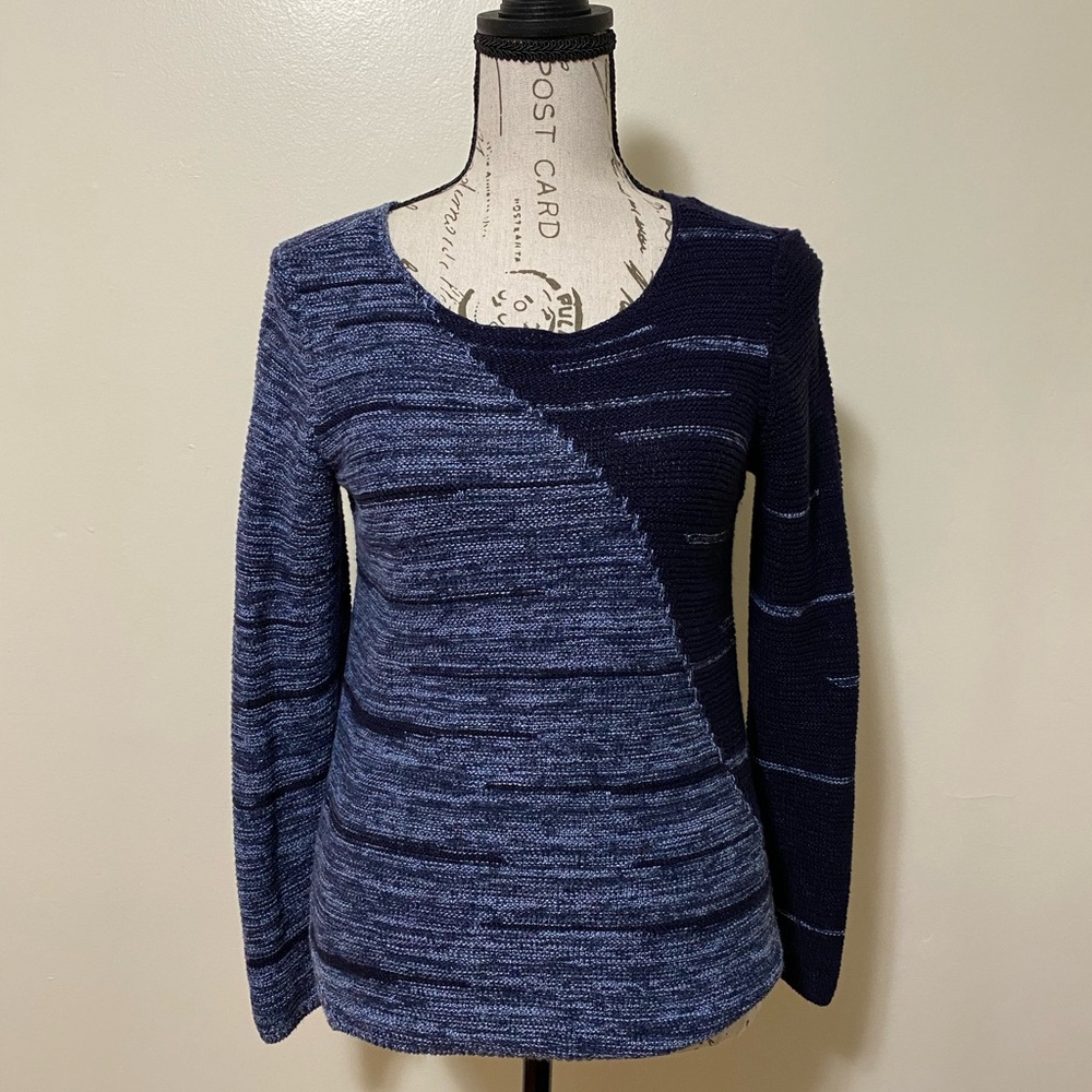 Nic + Zoe “Denim Days” sweater in mixed blues